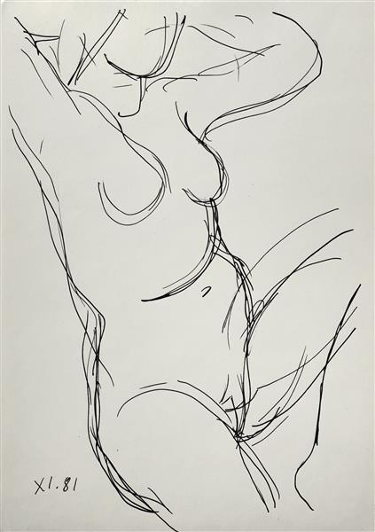 Nude sitting, 1981 - Hryhorii Havrylenko