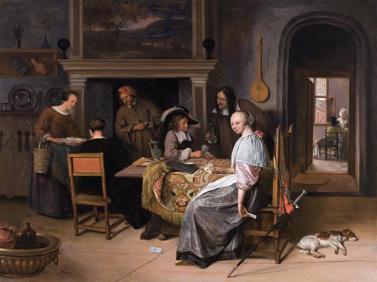 The Card Players in an Interior, c.1660 - Jan Steen