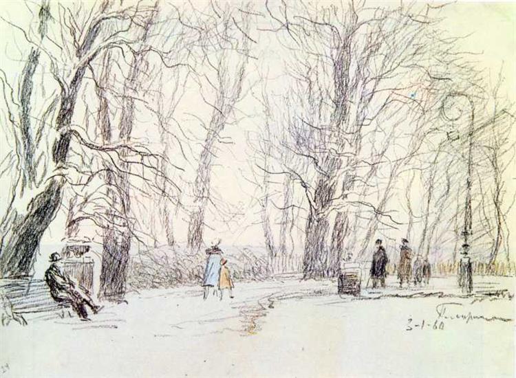 У Першотравневому саду взимку, 1960 - Іларіон Плещинський