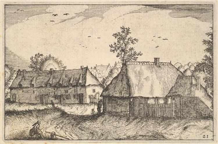Large Sheds, Plate 21 from Regiunculae Et Villae Aliquot Ducatus Brabantiae, c.1610 - Master of the Small Landscapes