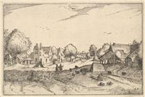 Village Road, Plate 20 from Regiunculae Et Villae Aliquot Ducatus Brabantiae - Meister der kleinen Landschaften