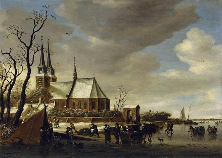 A Winter Landscape - Salomon van Ruysdael