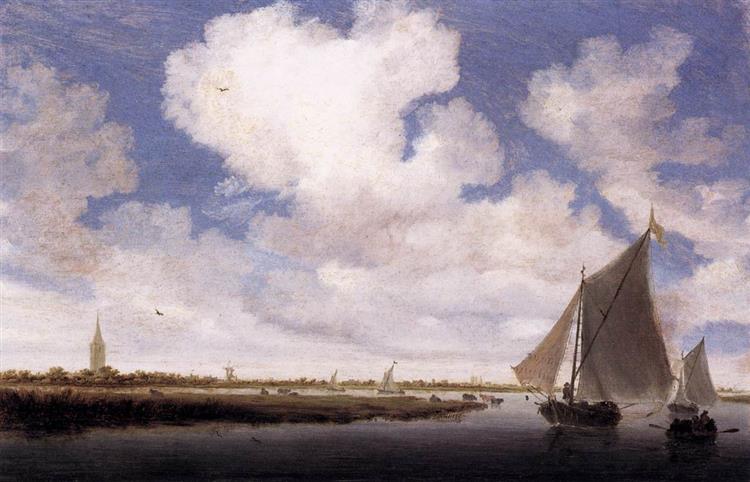 Sailboats on the Wijkermeer - Salomon van Ruysdael