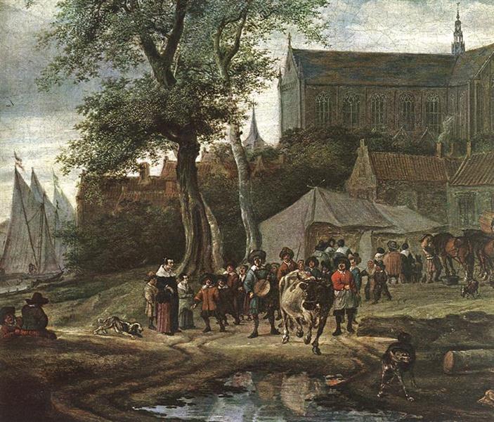 Tavern with May Tree (detail) - Salomon van Ruysdael