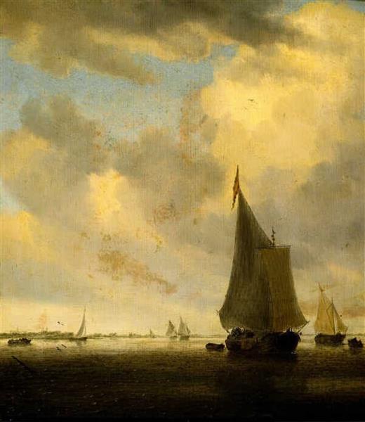 Watervlakte Met Zeilboten - Salomon van Ruysdael