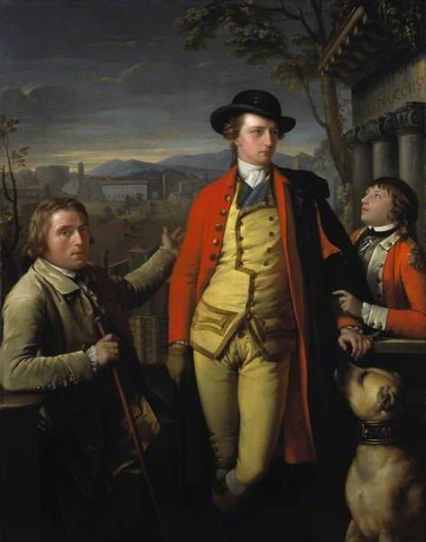 Douglas Hamilton, 8th Duke of Hamilton and 5th Duke of Brandon, with Dr John Moore and Sir John Moore as a Young Boy, 1777 - Gavin Hamilton