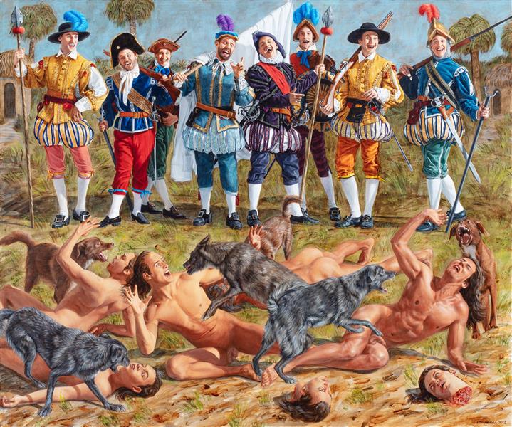 Study for Throwing Sodomites to the Dogs, 2020 - Kent Monkman