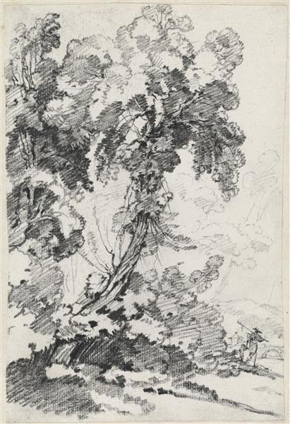 A Towering Tree with Travelers, c.1749 - Жозеф-Мари Вьен