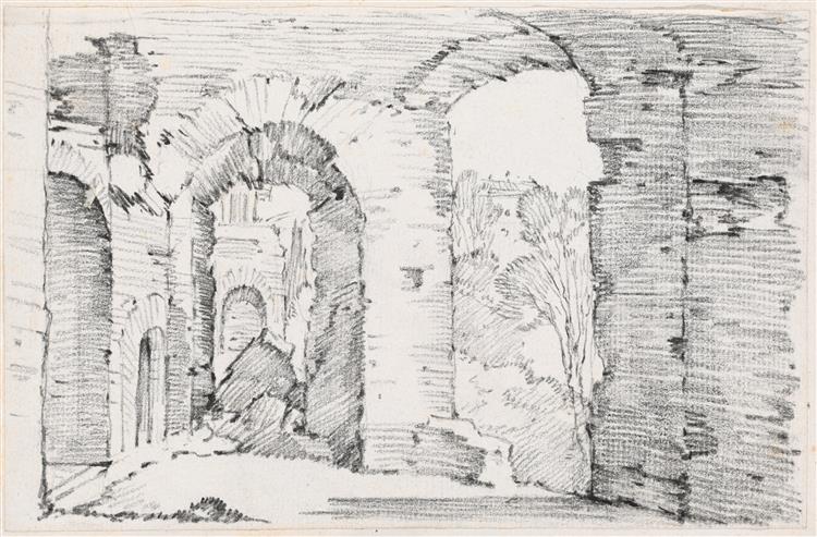 Arched Passageways of a Ruined Building, c.1750 - Joseph-Marie Vien