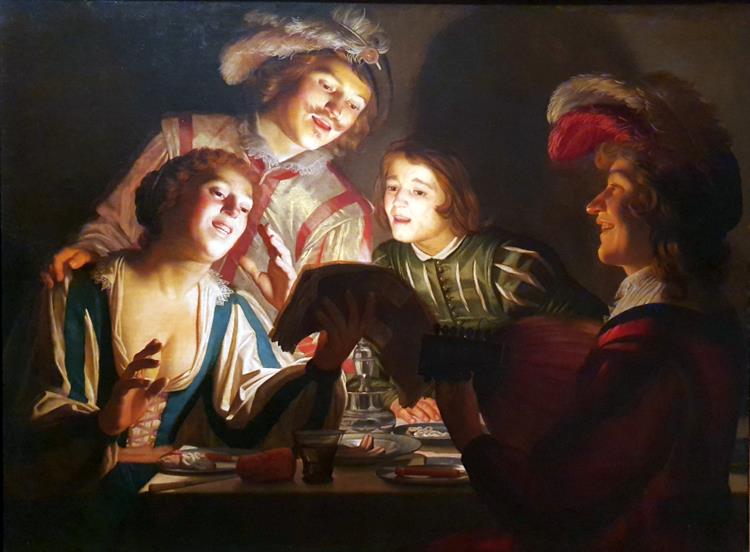 Musical Group by Candlelight, 1623 - Герріт ван Гонтгорст