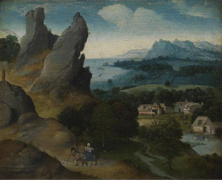 Landscape with the Flight into Egypt, c.1515 - Иоахим Патинир