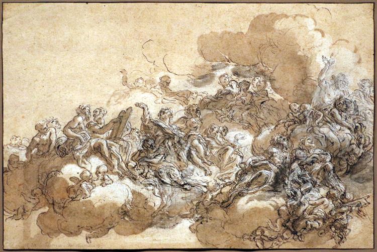 Study of a detail for the Assumption of Sant Agnese - Baciccio