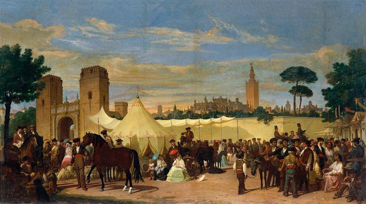 The Seville Fair, 1867 - Хоакин Домингес Беккер