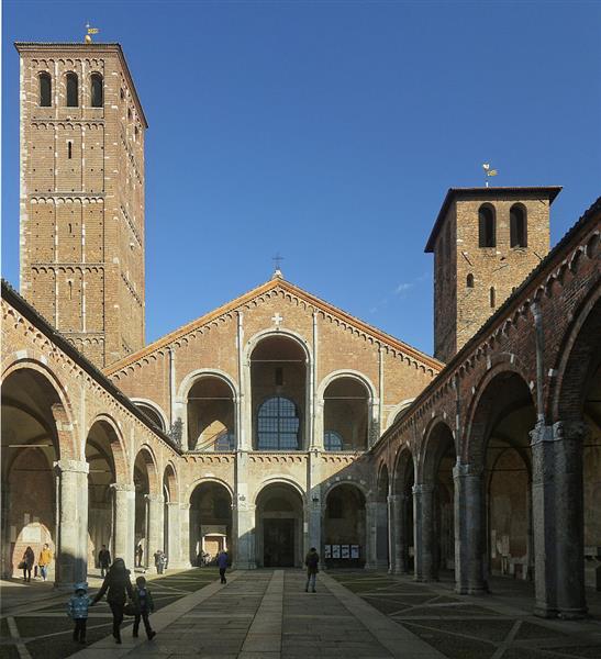 Basilica of Sant'Ambrogio, Milan, Italy, c.1150 - Романская архитектура
