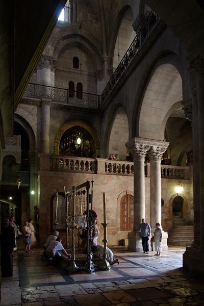 Interior of Church of the Holy Sepulchre, Jerusalem, Israel, 1048 - Romanesque Architecture