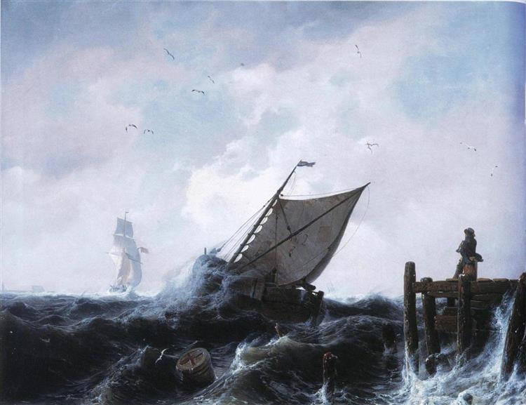 Storm on the Black sea, 1837 - Андреас Ахенбах