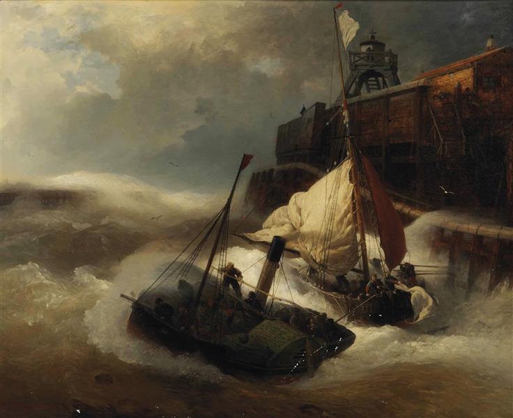 Bundling Forces in Rough Seas, 1888 - Андреас Ахенбах
