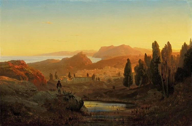 Italian landscape, 1847 - Андреас Ахенбах