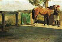 Horse in the Sunlight - Giuseppe Abbati