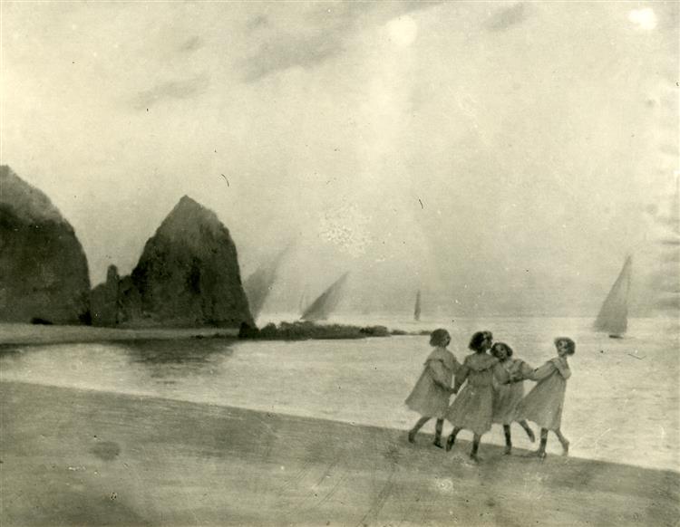 Group on the beach - Joan Brull