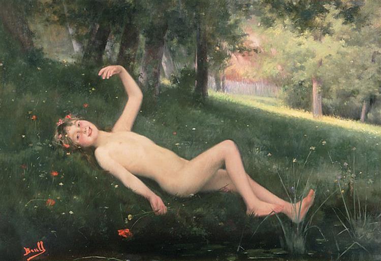Naked girl in the forest, 1892 - Joan Brull