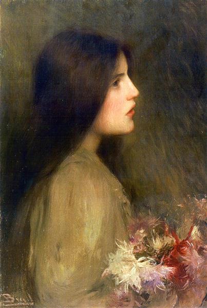 Girl with flowers - Joan Brull