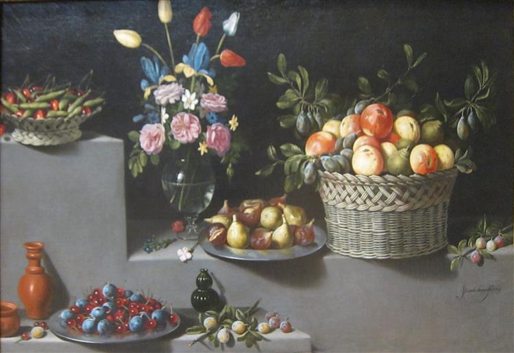 Still Life with Flowers and Fruit, 1629 - Juan van der Hamen y León