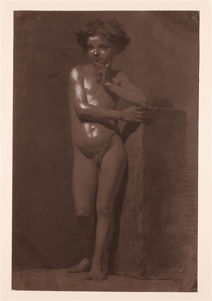 Thinking naked boy, 1860 - Мариано Фортуни