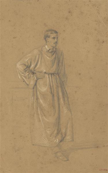 Academic study of a male figure, 1858 - Marià Fortuny