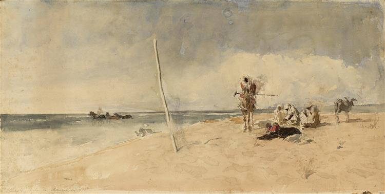 African beach, c.1867 - Mariano Fortuny