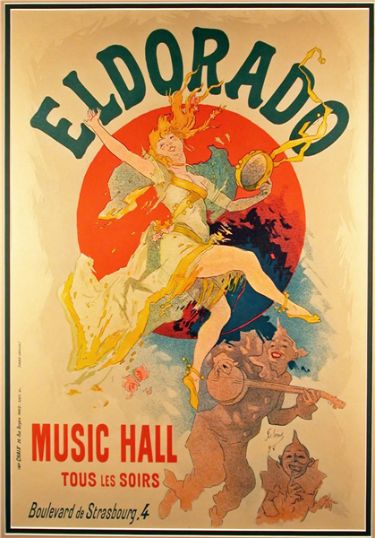 Poster for cafe-chantan 'El Dorado', 1894 - Jules Chéret