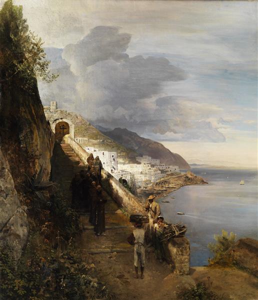 La Côte D'amalfi, 1883 - Освальд Ахенбах
