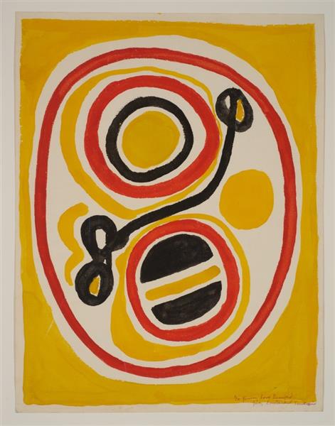 Untitled (Yellow, Red, and Black Circles for James Baldwin, Istanbul), 1966 - Beauford Delaney