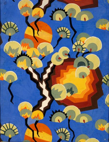 Textile Design for Cretonne, 1928 - Lois Mailou Jones