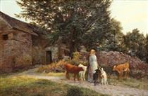 Farm Pets - William Sidney Cooper