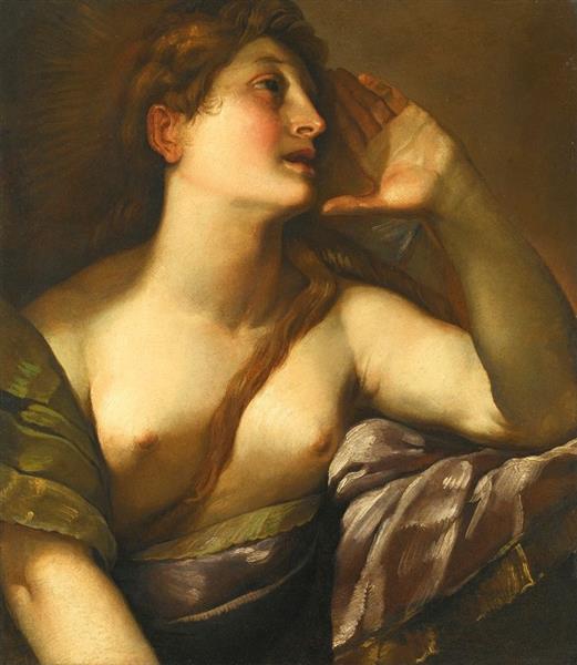 Study of a Female Figure Facing Right (Penitent Magdalene) - Giulio Cesare Procaccini