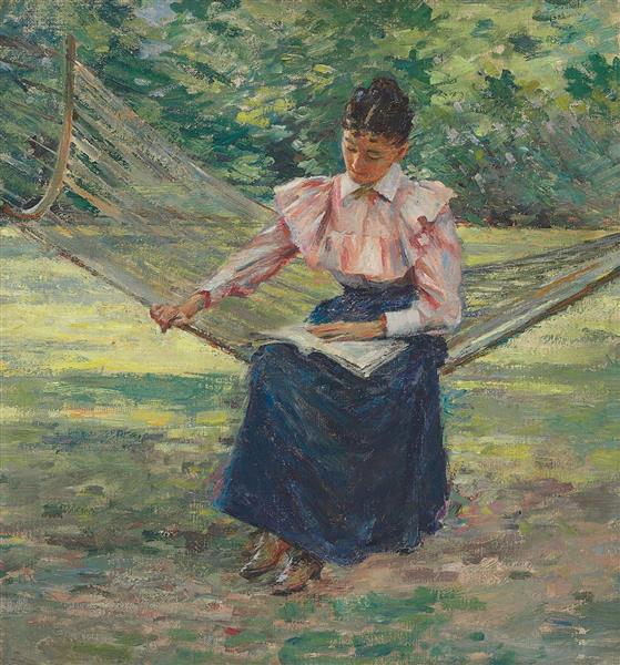 Girl in Hammock, 1894 - Теодор Робинсон