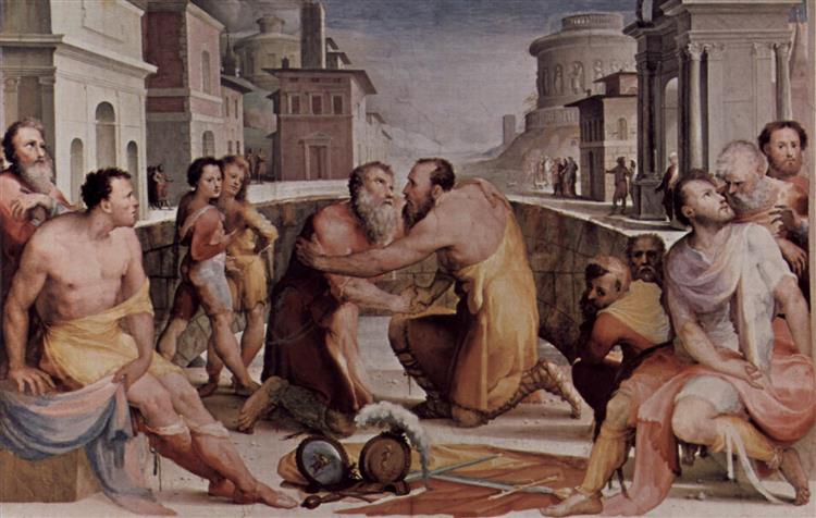 The Reconciliation of Marcus Aemilius Lepidus and Quintus Fulvius Flaccus, c.1529 - c.1535 - Доменико Беккафуми