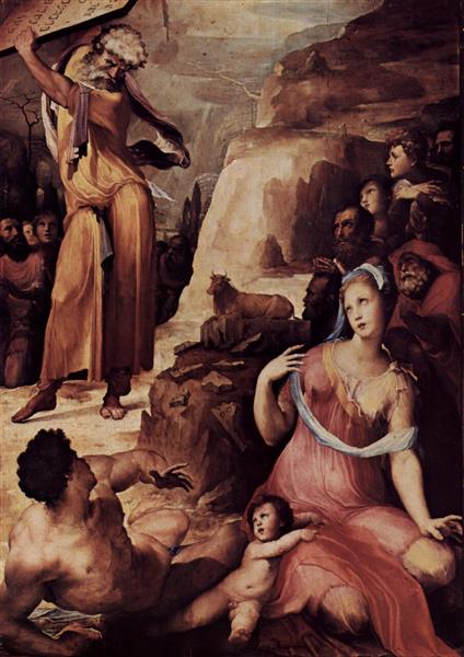 Moses Empfängt Die Gesetzestafeln, 1537 - Beccafumi