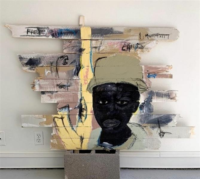 Child Soldier on Wood, 2019 - Jammie Holmes
