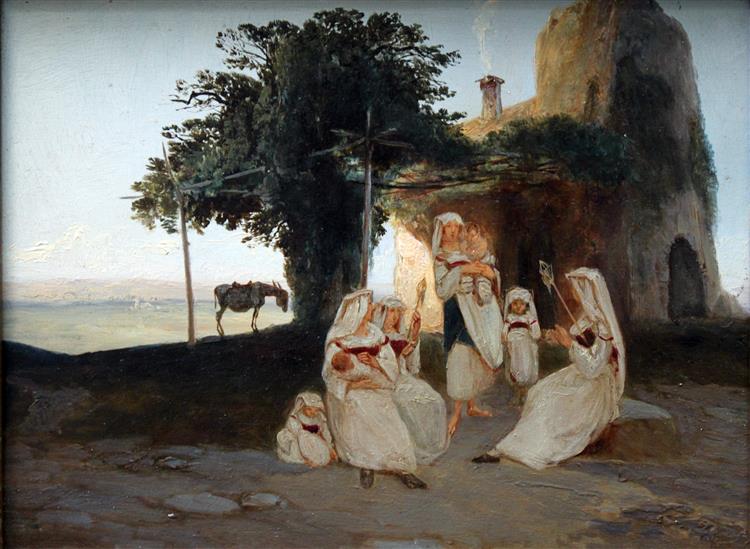 Weaverwomen in Cervara, 1835 - Carl Blechen