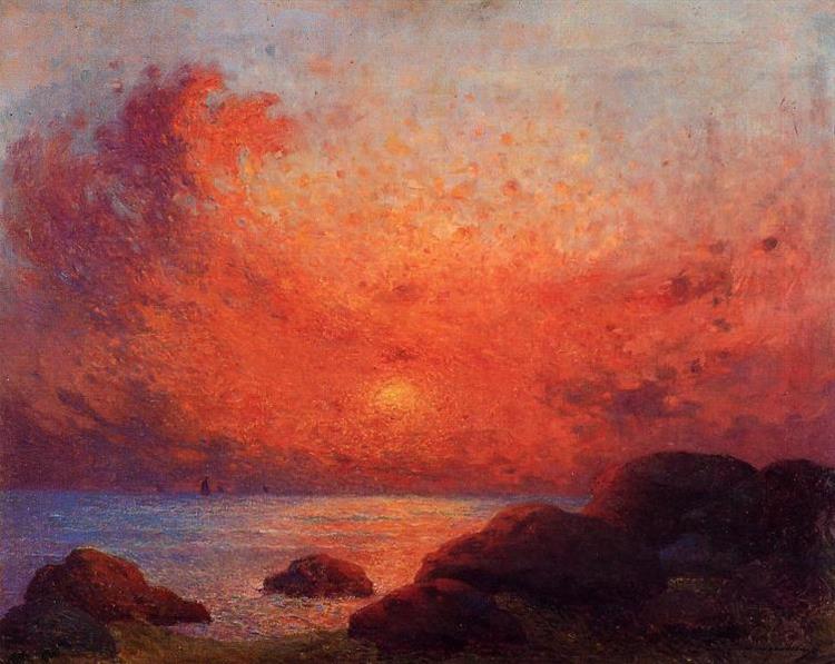 The Sun Setting on the Sea - Ferdinand du Puigaudeau