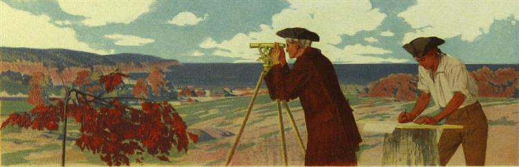 9. Surveying the Site of Cleveland, 1909 - Francis Davis Millet