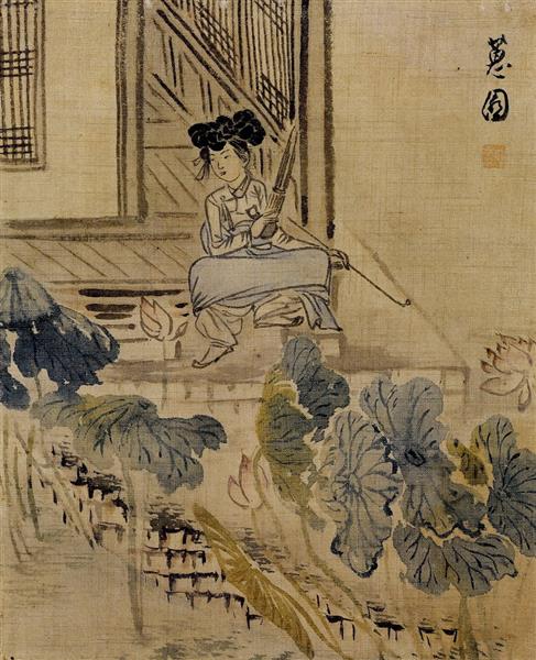 Woman at Yeondang, c.1800 - Син Юн Бок