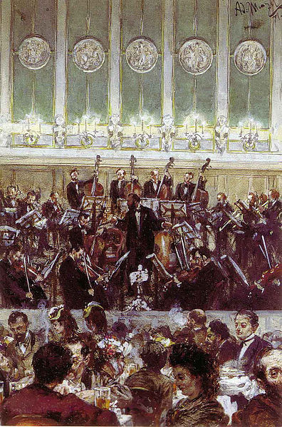 Concert of Bilse, 1871 - Адольф фон Менцель