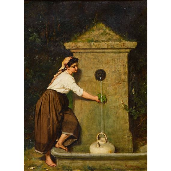 Young Girl at the Fountain, 1877 - Александр Антинья