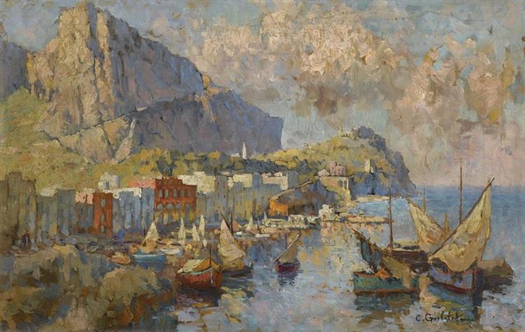 A View of Capri - Konstantin Ivanovich Gorbatov
