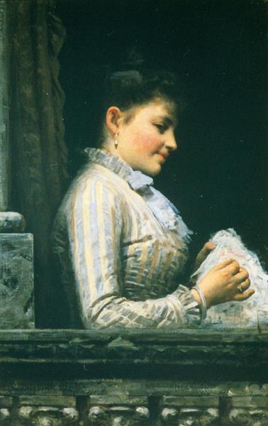At the window, c.1885 - Noè Bordignon