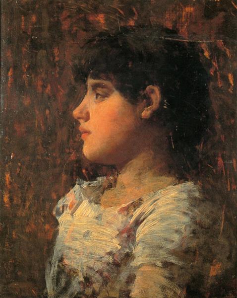Portrait of a young girl, c.1885 - Noè Bordignon