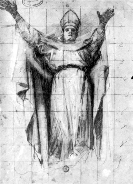 St.Nicholas, Study for "The glory of Bishop Saint Nicholas", c.1877 - Noè Bordignon